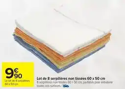Carrefour Lot de 8 serpilières non tissées 60 x 50 cm offre