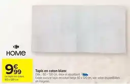 Carrefour Carrefour - tapis en coton blanc offre