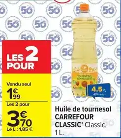 Carrefour Carrefour - huile de tournesol classic offre