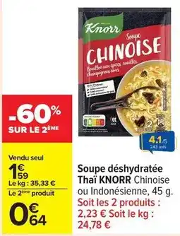 Carrefour Knorr - soupe déshydratée offre