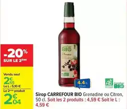 Carrefour Carrefour - sirop bio offre