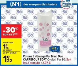 Carrefour Carrefour - cotons à démaquiller maxi duo soft offre