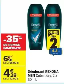 Carrefour Rexona - déodorant men offre