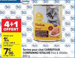 Carrefour Carrefour - terrine pour chat companino vitalive offre