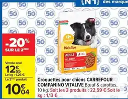 Carrefour Carrefour - croquettes pour chiens companino vitalive offre