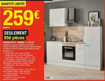 Brico Dépôt Cuisine en kit sienna l. 2,40 m offre