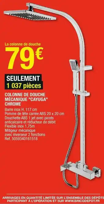Brico Dépôt Colonne de douche mécanique cayuga chrome offre