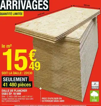 Brico Dépôt Dalle de plancher osb3 ép. 18 mm offre
