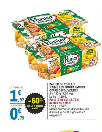 E.Leclerc Panier De Yoplait J'aime Les Fruits Jaunes Offre Découverte offre