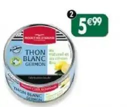 Maximo Thon blanc germon au naturel et au citron bio offre