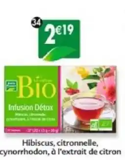 Maximo Infusion détox hibiscus, citronnelle, cynorrhodon, à l'extrait de citron offre
