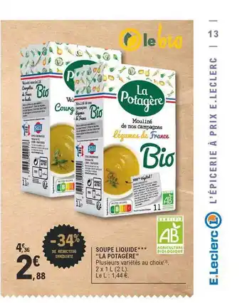 E.Leclerc Soupe Liquide offre