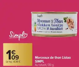 Carrefour Morceaux de thon Listao SIMPL offre