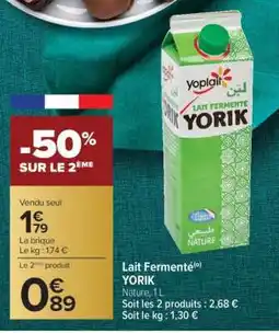 Carrefour Lait Fermenté YORIK offre