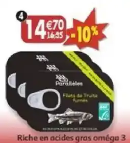 Maximo Lot de 3 boîtes de filets de truite fumés offre