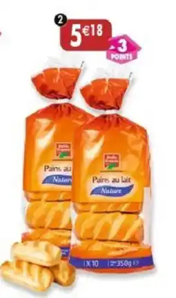 Maximo Lot de 2 x 10 pains au lait nature offre