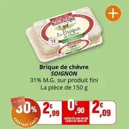 Coccinelle Supermarché Brique de chèvre soignon offre