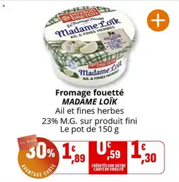 Coccinelle Supermarché Fromage fouetté madame loïk offre
