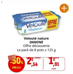 Coccinelle Supermarché Velouté nature danone offre