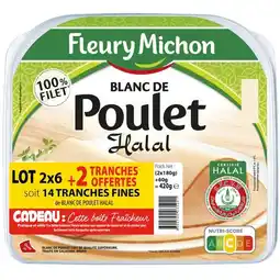 Carrefour Fleury michon filet de blanc de poulet halal offre