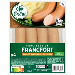 Carrefour Carrefour extra saucisses de francfort offre
