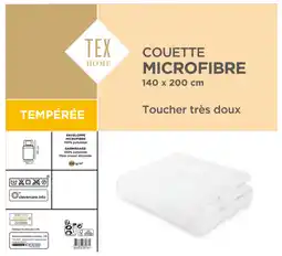 Carrefour Tex home couette microfibre tempérée offre