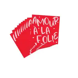 Carrefour Mesa bella lot de 20 serviettes décorées amour à la folie offre