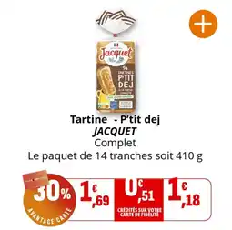 Coccinelle Supermarché Tartine p'tit dej jacquet offre