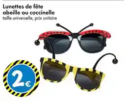 TEDi Lunettes de fête abeille ou coccinelle offre
