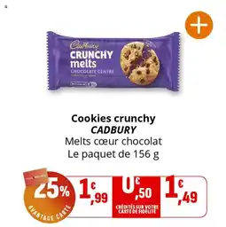 Coccinelle Supermarché Cookies crunchy cadbury offre