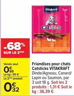 Carrefour Drive Vitakraft - friandises pour chats catsticks offre