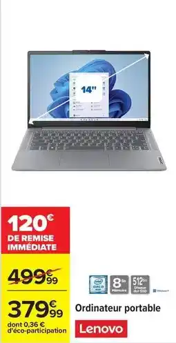 Carrefour Drive Lenovo - ordinateur portable offre