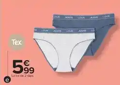 Carrefour Drive Tex - le lot de 2 slips offre