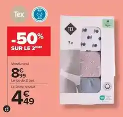 Carrefour Drive Tex - le lot de 3 bas offre