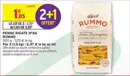 Intermarché Hyper Rummo - penne rigate n'66 offre