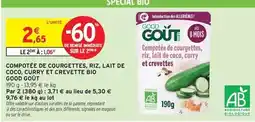 Intermarché Hyper Good - compotée de courgettes, riz, lait de coco, curry et crevettes bio offre