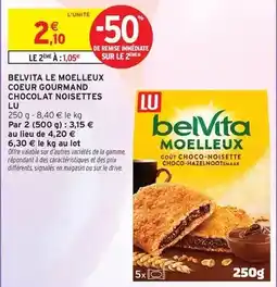 Intermarché Hyper Lu - belvita le moelleux coeur gourmand chocolat noisettes offre