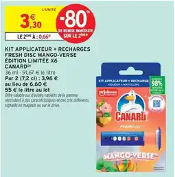 Intermarché Hyper Kit applicateur + recharges fresh disc mango-verse edition limitée x6 offre