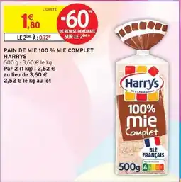 Intermarché Hyper Harry's - pain de mie 100% mie complet offre