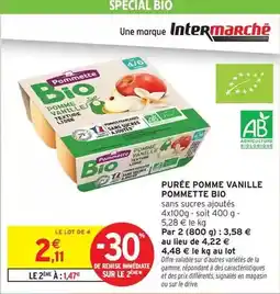 Intermarché Hyper Pommette - purée pomme vanille offre