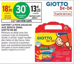 Intermarché Hyper Giotto - coffret 4 pots gouache aux doigts offre