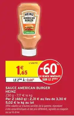 Intermarché Hyper Heinz - sauce american burger offre