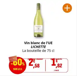 Coccinelle Supermarché Vin blanc de l'ue lichette offre