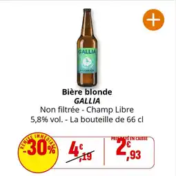 Coccinelle Supermarché Bière blonde gallia offre