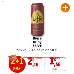 Coccinelle Supermarché Bière ruby leffe offre