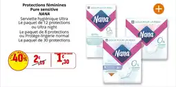 Coccinelle Supermarché Protections féminines pure sensitive nana offre