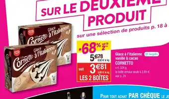 Cora x Carrefour Glace à l'italienne vanille & cacao offre