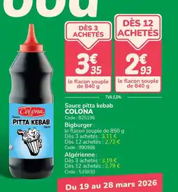 Promocash Sauce pitta kebab colona offre