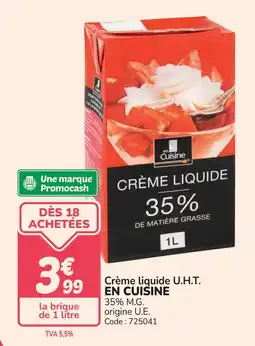 Promocash Crème liquide u.h.t. en cuisine offre
