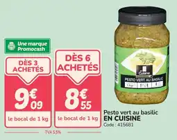 Promocash Pesto vert au basilic en cuisine offre